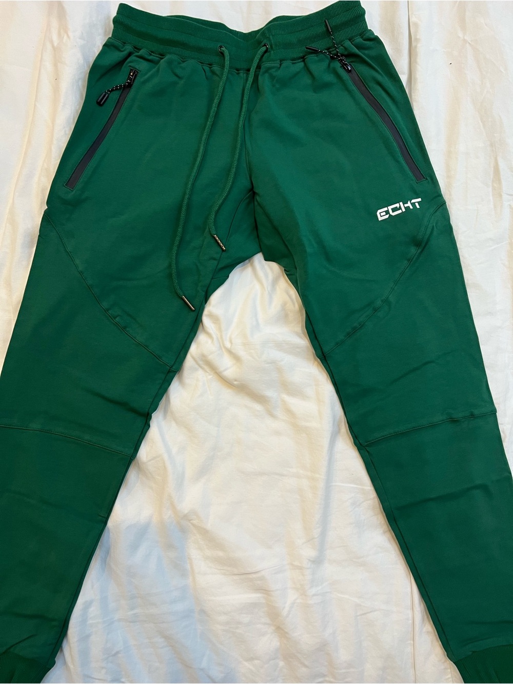 ECHT Green Men's Jogger Sweatpants with Zipper Pockets